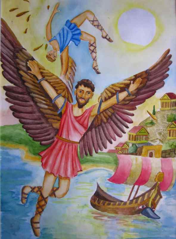 Иллюстрация к мифу о Дедале и Икаре