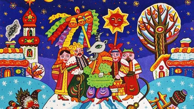 Ряженые дети на колядки