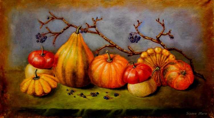 Осенние мотивы акварель