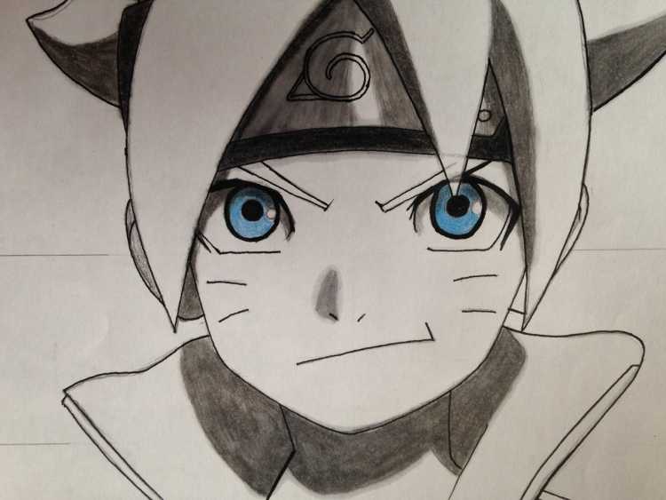 Наруто и Боруто для срисовки