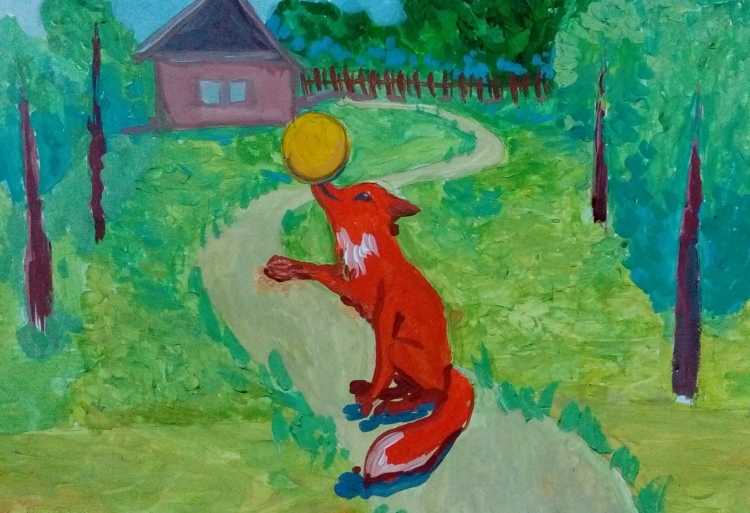 Станковая живопись иллюстрация колобка