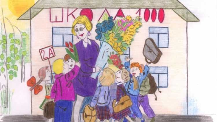 Учительница рисунок раскраска для детей