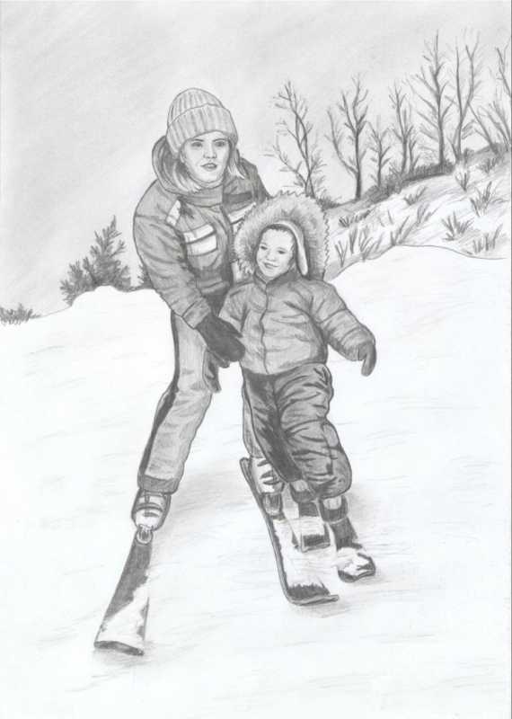 Семейный спорт карандашом