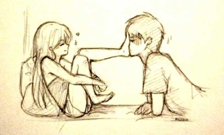 Мальчик и девочка любовь карандашом