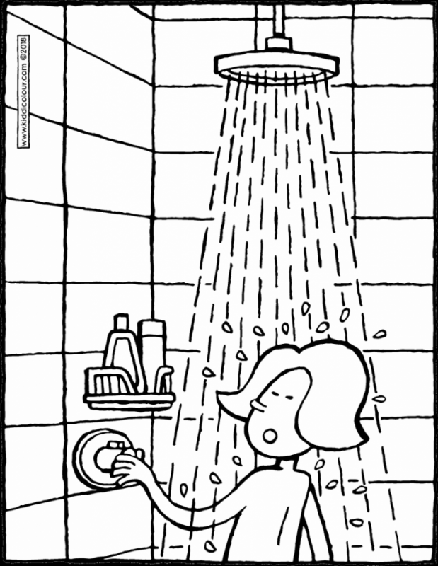 Душ раскраска для малышей