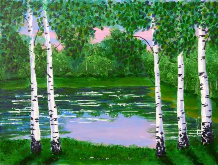 Рисование березы