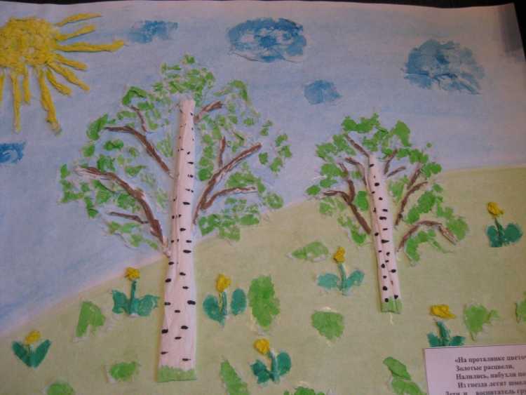 Береза карандашом