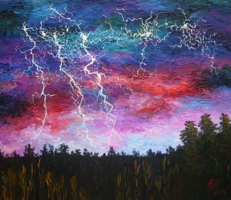 Молния живопись
