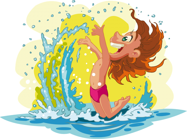 Мультяшные девочки на море