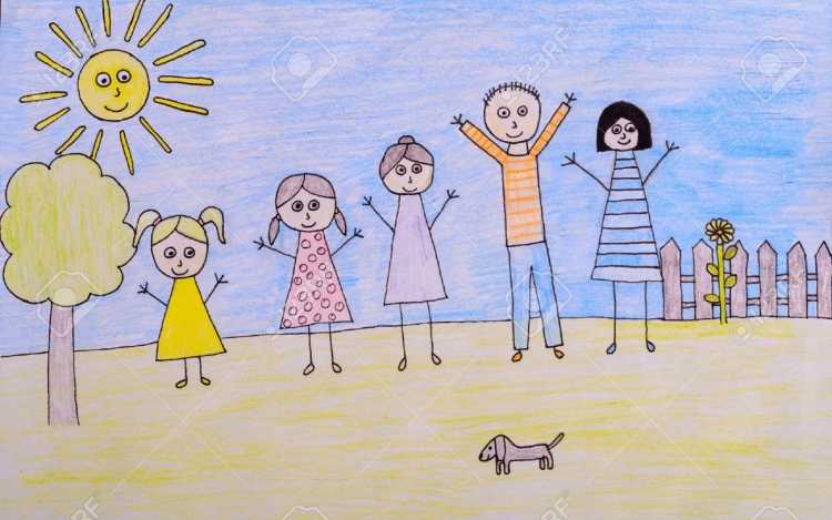 Оригинальный рисунок семьи