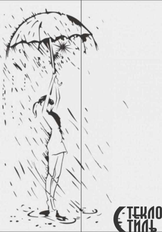 Девушка с зонтом рисунок