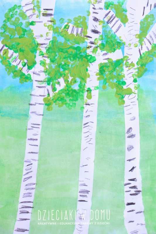 Рисование березы в детском саду
