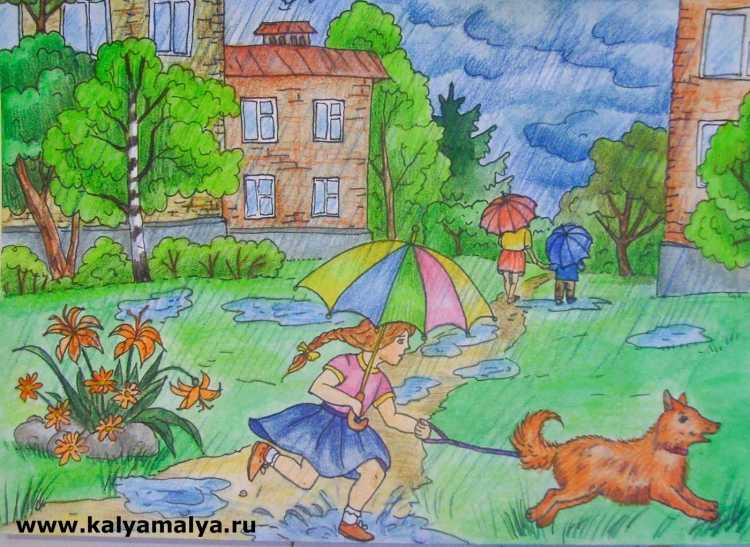 Лето в городе рисунок