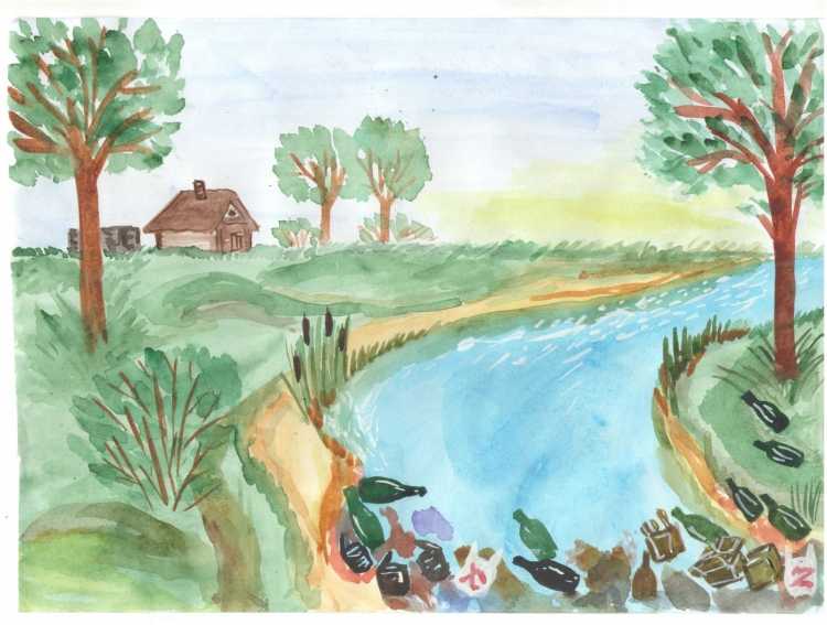 Картинка берег и вода рисунки