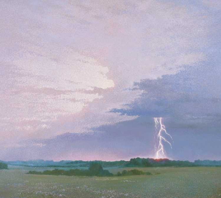 Молния картина художника
