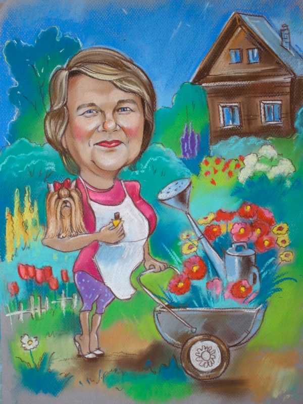 Шарж Дачница