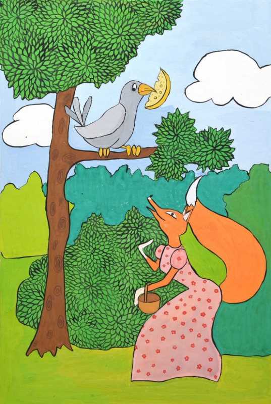 Басня ворона и лиса