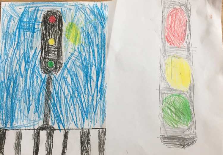 Композиция на тему светофор рисование