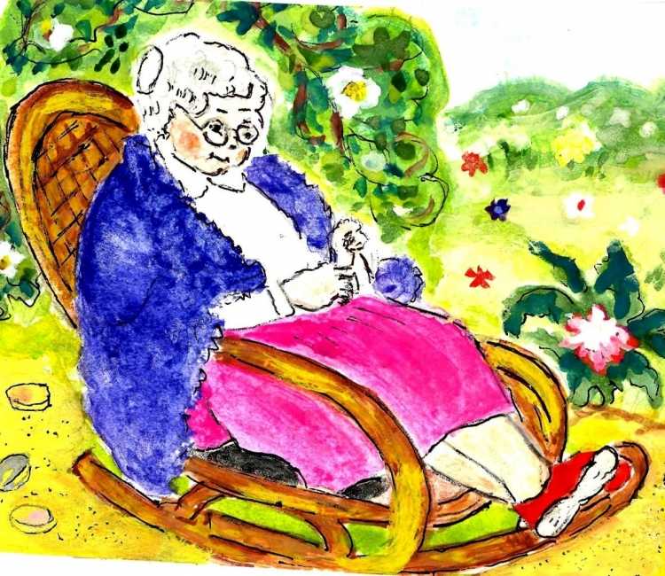 Старушка детский рисунок
