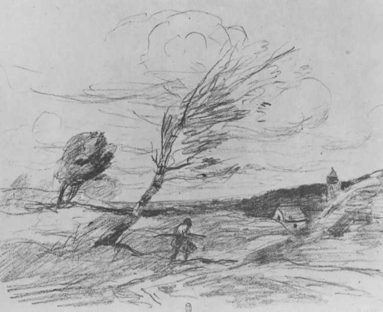 Камиль коро. Порыв ветра. 1864.