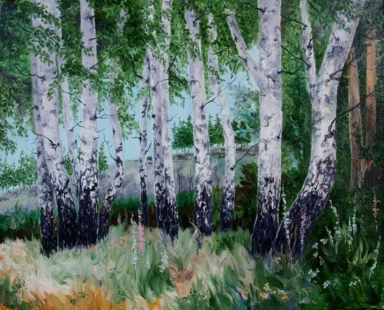 Березовая роща картина Репина