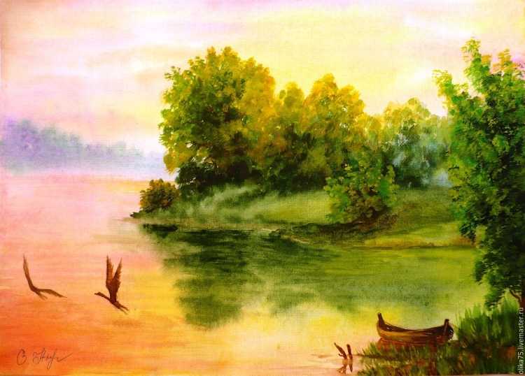 Пейзаж акварелью