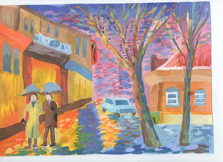 Рисунок на тему прогулки по Рыбинску