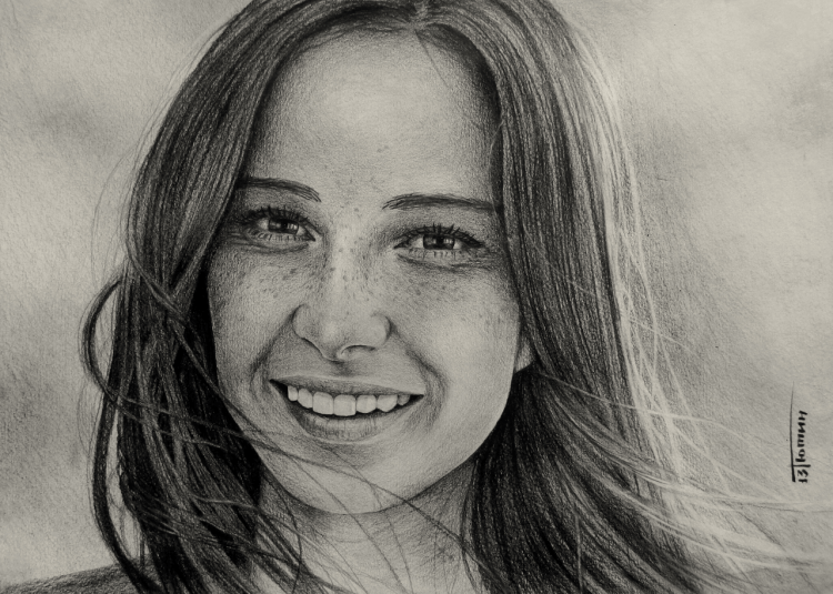 Улыбка девушки рисунок карандашом