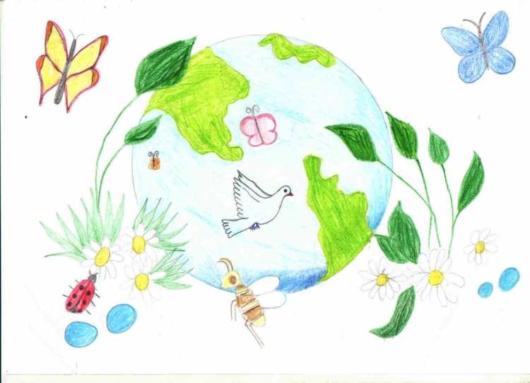 Рисунок на тему зеленая Планета