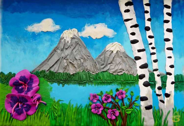 Пейзаж пластилином