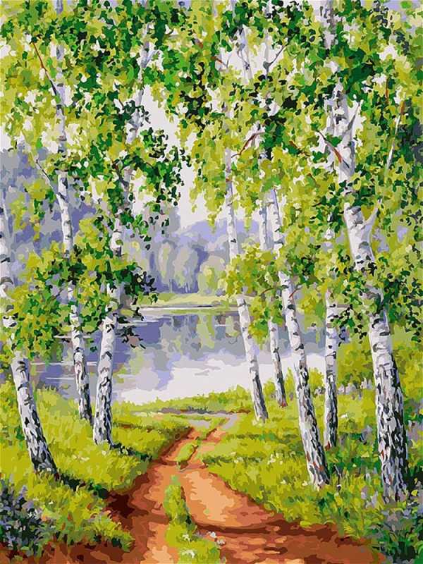 Алмазная мозаика Березовая роща