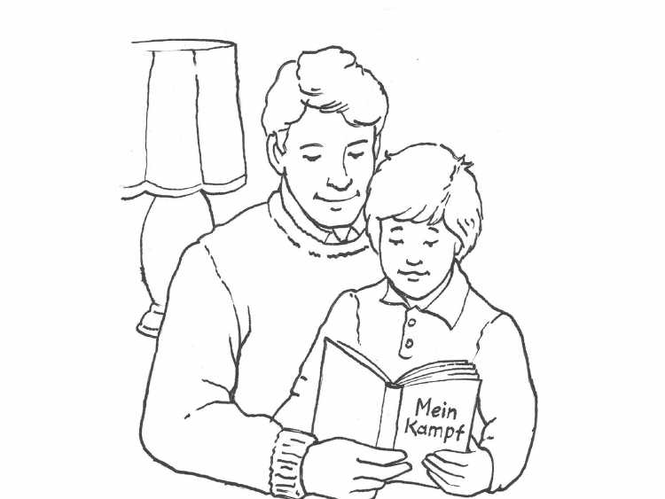 Раскраска мальчик с папой