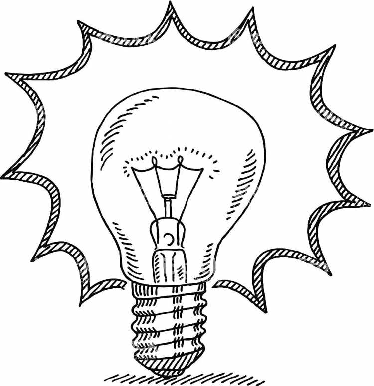 Лампочка раскраска