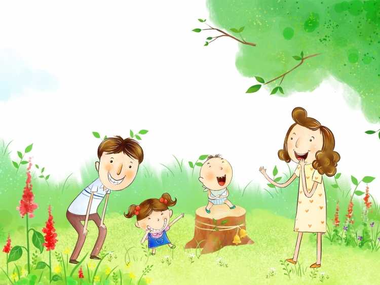 Мультяшные дети на природе