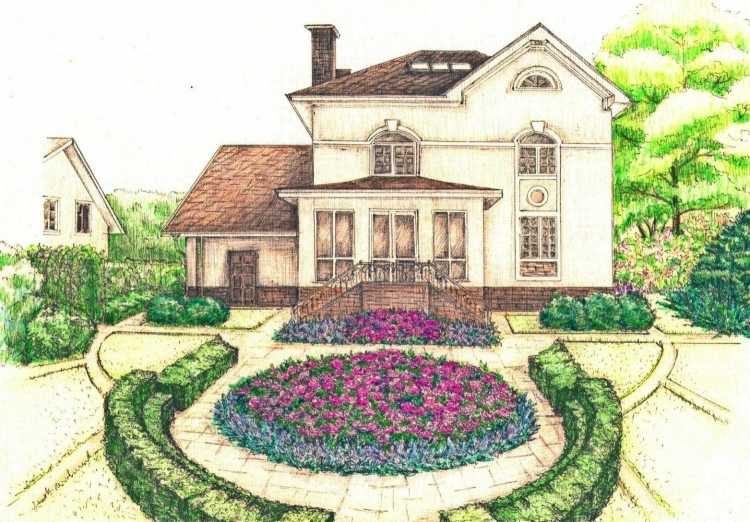 Зарисовка участка с домом