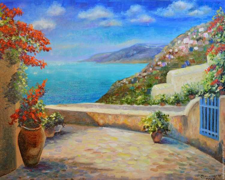 Греческие пейзажи картины маслом