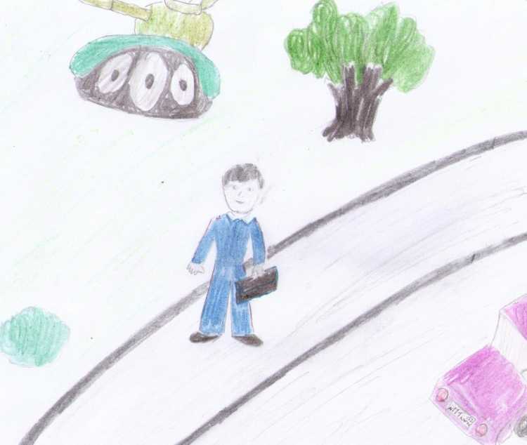 Рисунок мой папа самый сильный машина