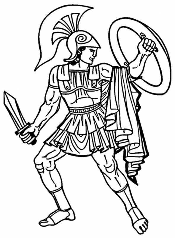 Раскраска боги древней Греции Арес