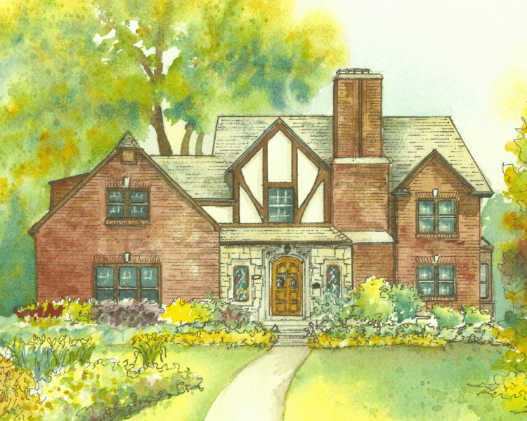 Дом мечты акварелью