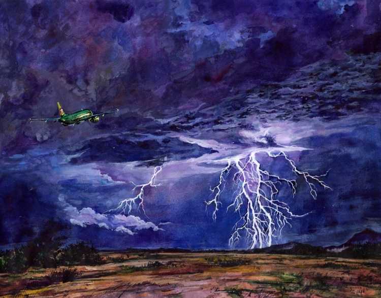 Картина гроза над городом