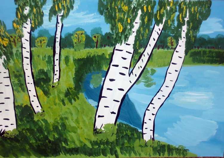 Пейзаж родного края рисунок