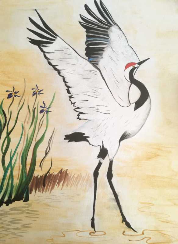 Журавль мультяшный