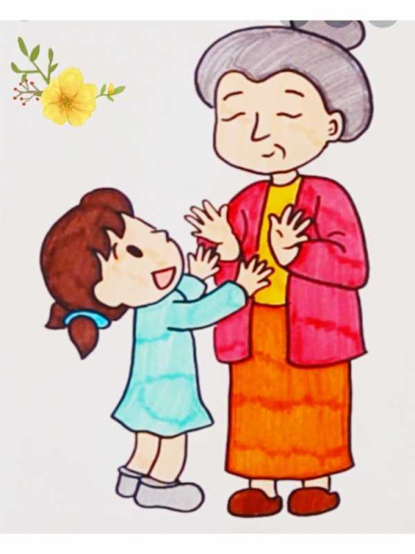 Бабушка для срисовки