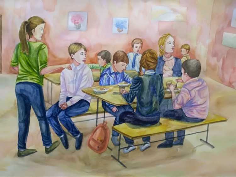 Ребята в классе рисунок