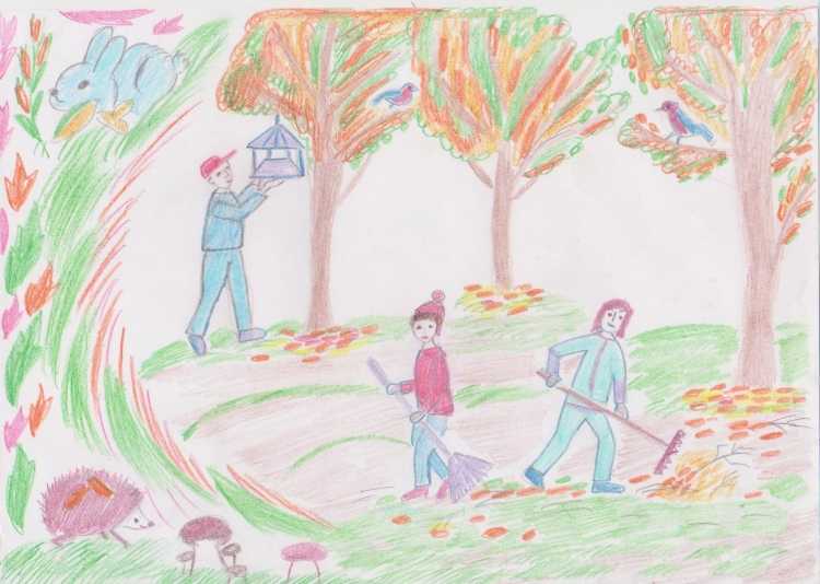 Рисование субботник в подготовительной группе