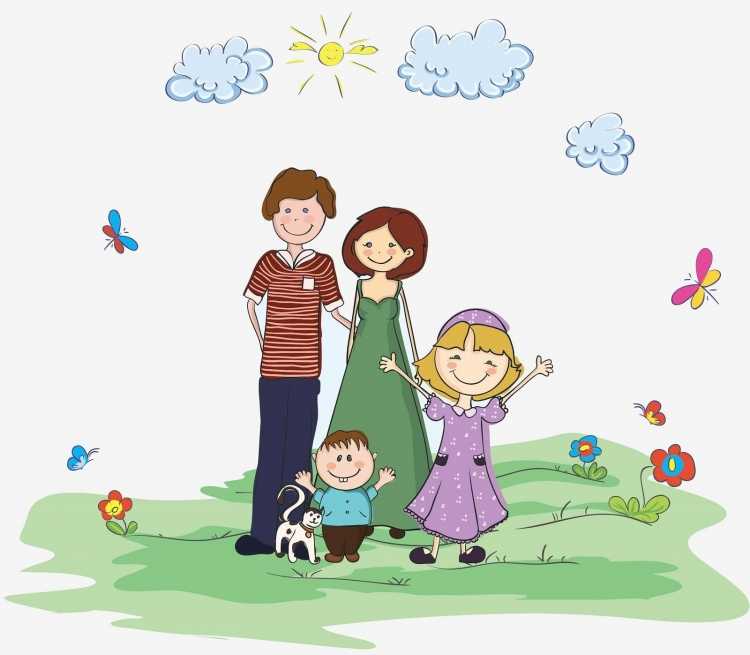 Рисунки про семью красивые