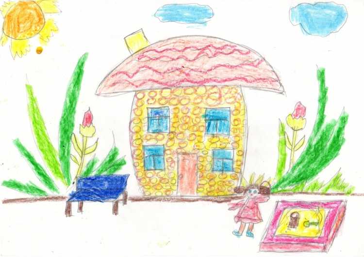 Детский рисунок домик