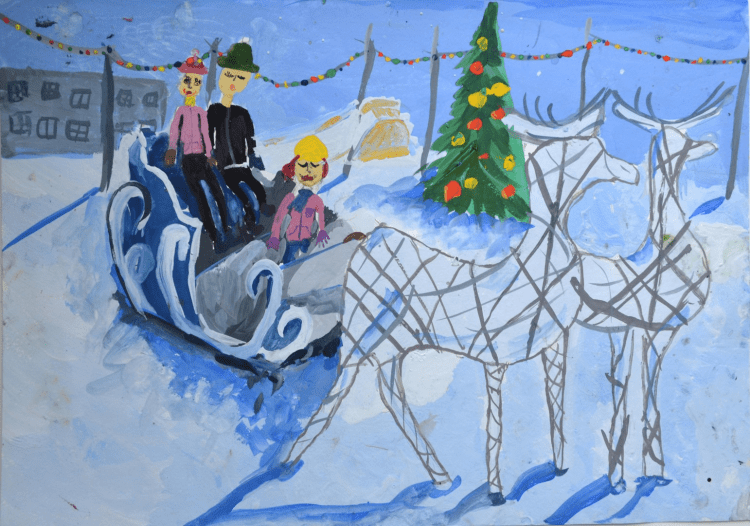 Конкурс зимняя прогулка рисунок