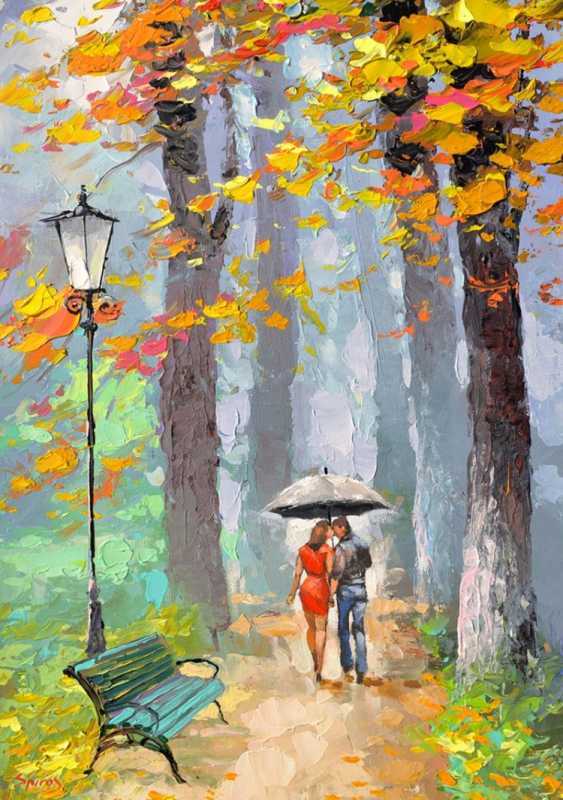 Осенний дождь художник Дмитрий Спирос
