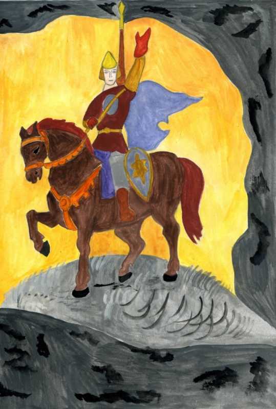 Добрыня Никитич и змей Горыныч рисунок